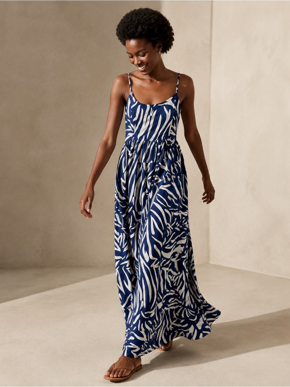 Goa Beachwear Japna Maxi Dress Viscose Zebra Print Size L Resortwear